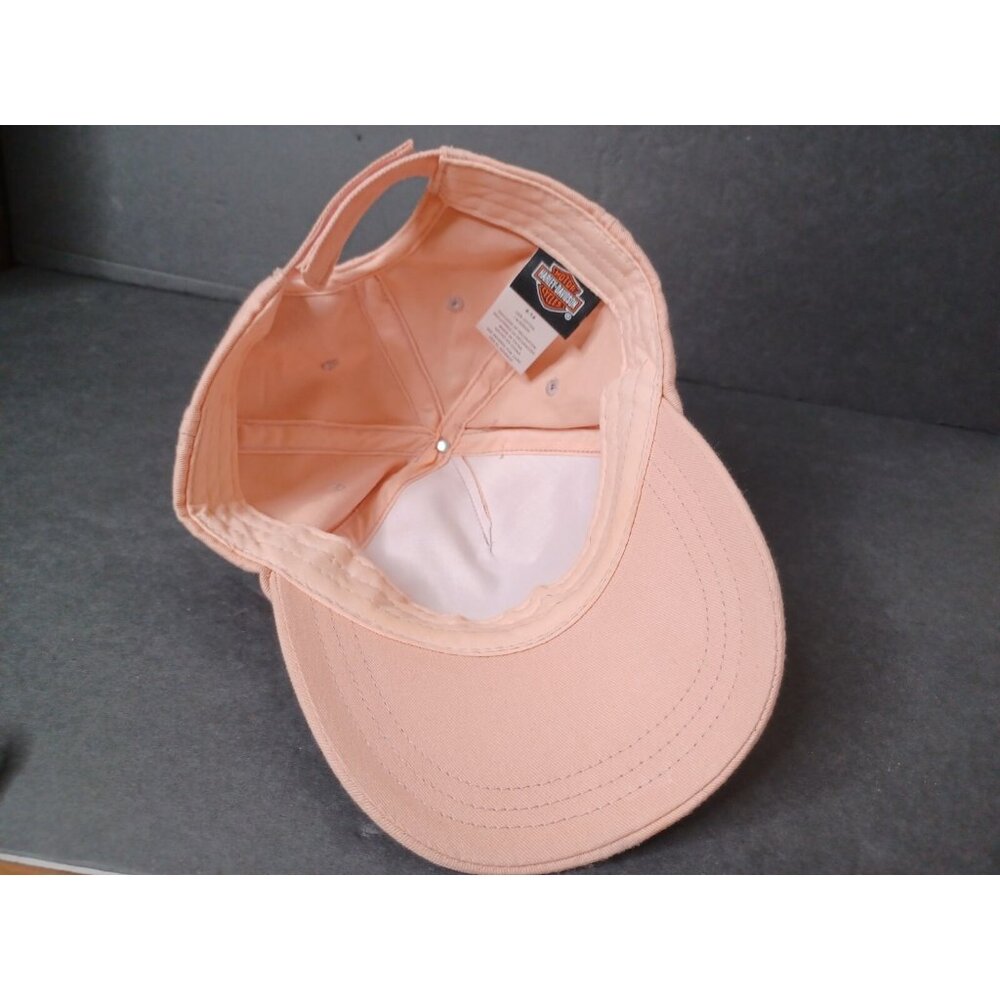 Womans 2022 Peach Harley Davidson Size 4-14 Adjustable Spell-out Hat - Picture 5 of 8